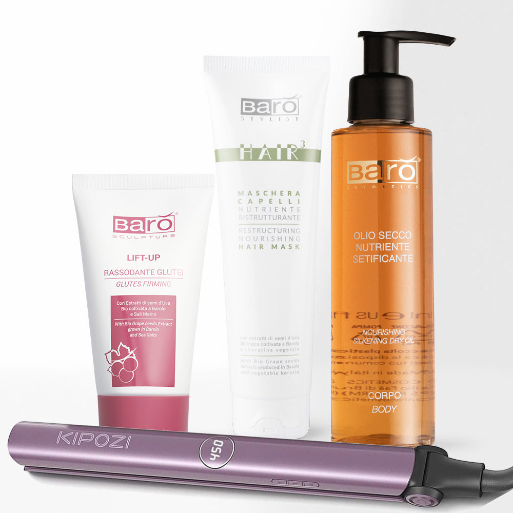 Kit Corpo e Capelli con Piastra