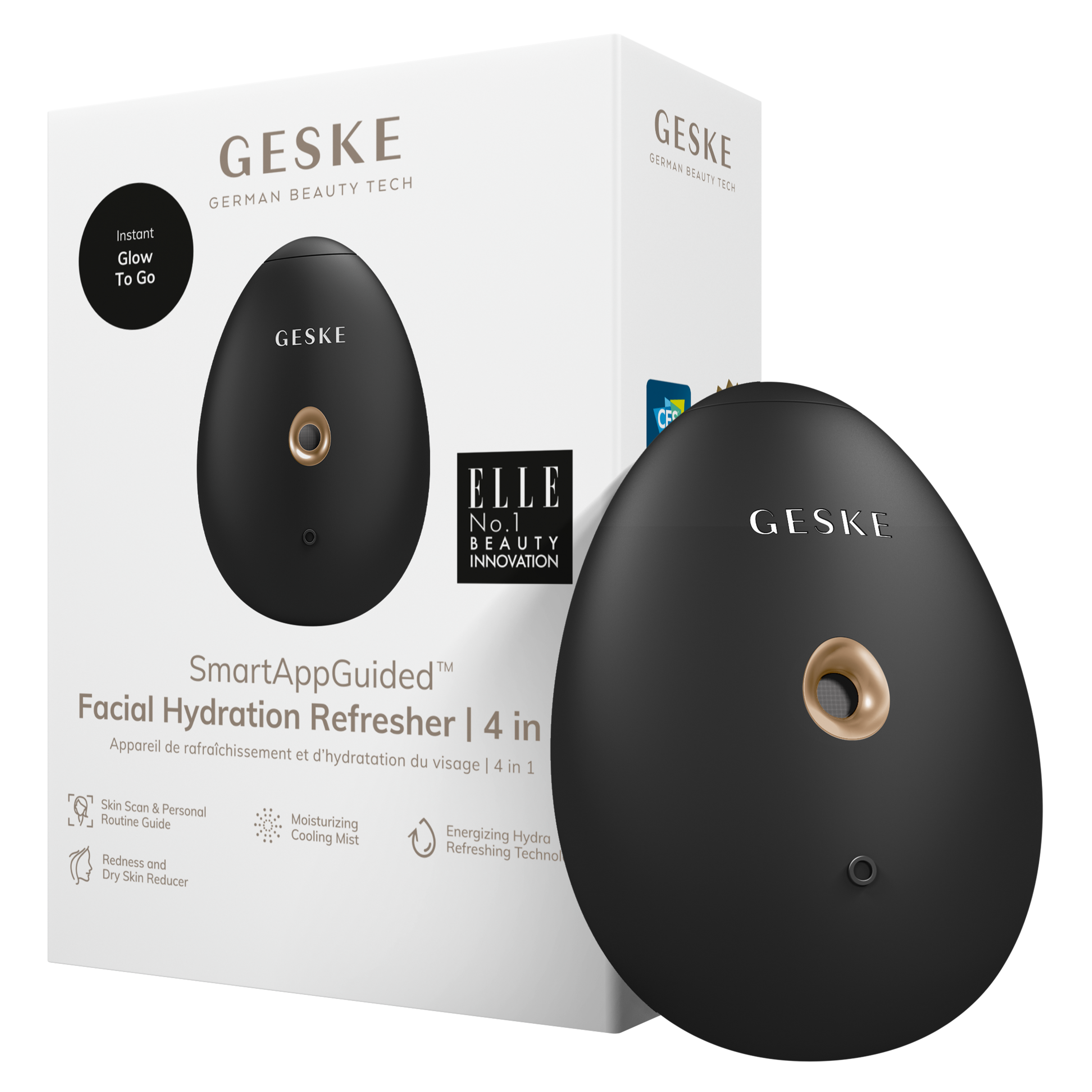 GESKE - Dispositivo Rinfrescante Idratante per il Viso | 4 in 1 Gray